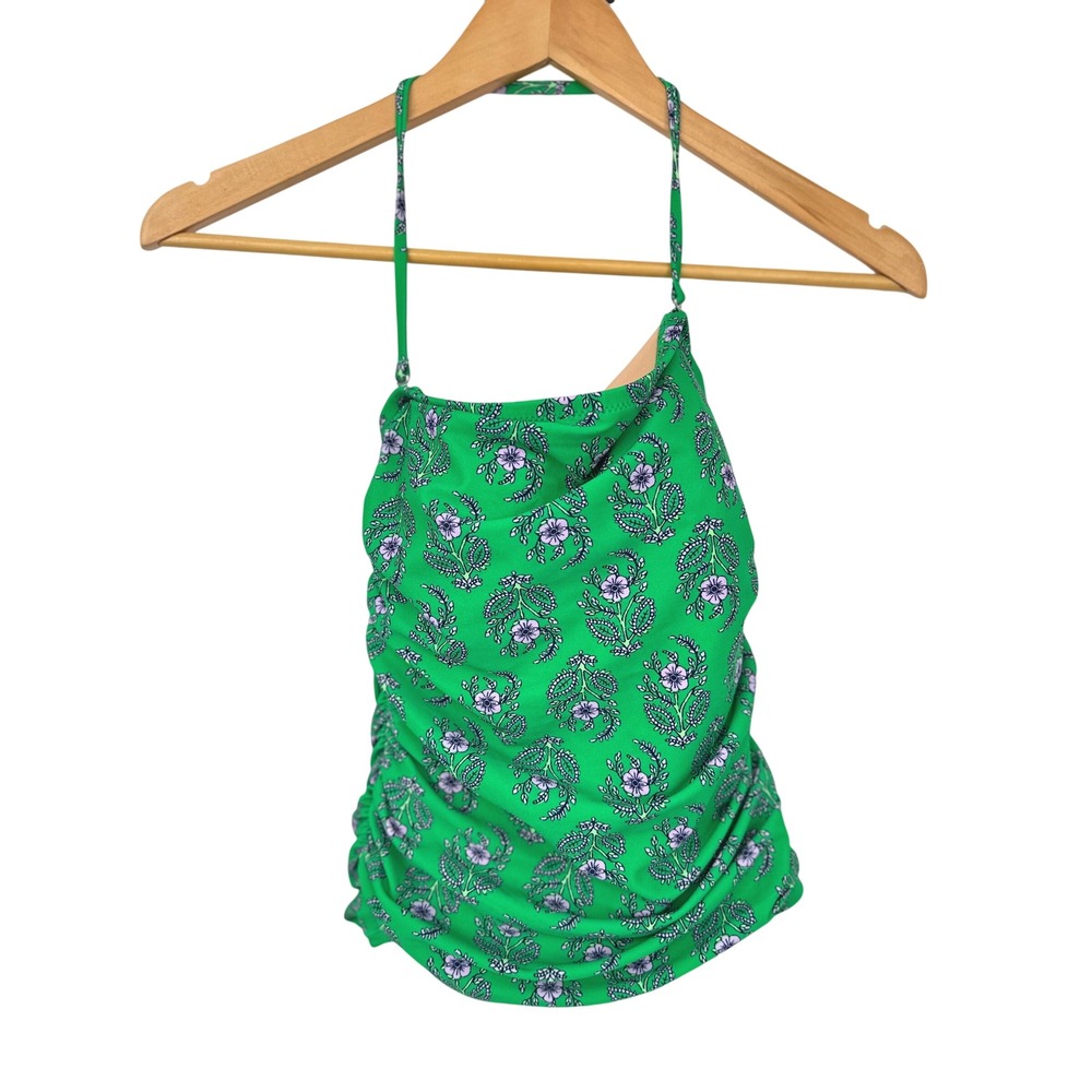 J. Crew Green Floral Tankini Top